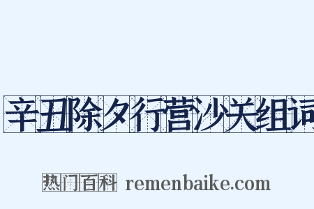 辛丑除夕行营沙关组词是什么意思的图片